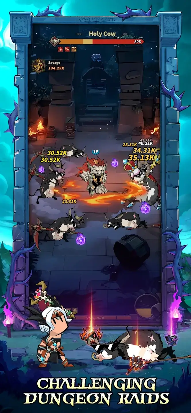 A massive, demonic gate leading to a fiery realm